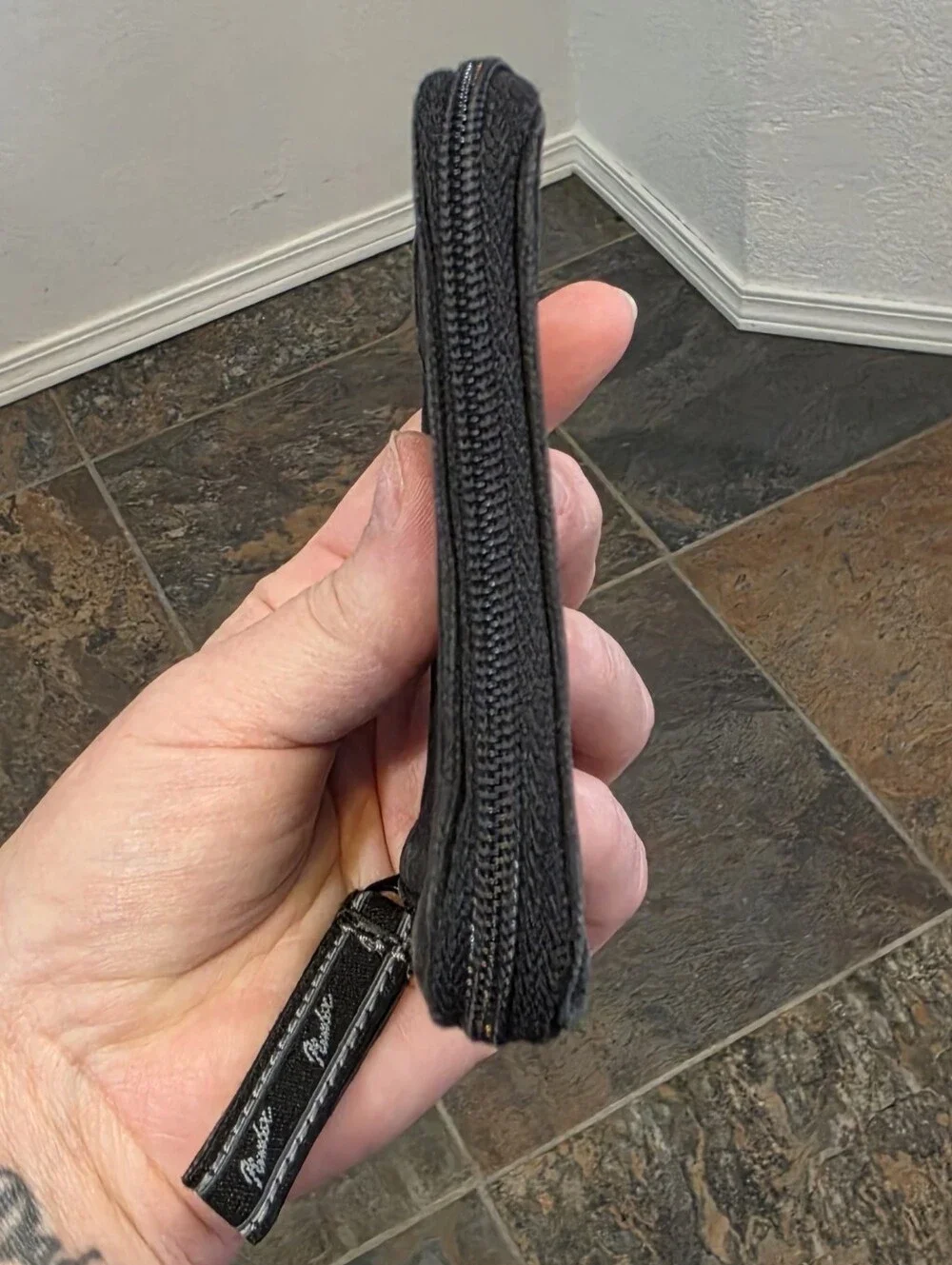 Vintage Number (N)ine FW05 Fender Logo Black Canvas Zip Wallet - Archival
